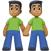 👬🏾 men holding hands: medium-dark skin tone display on Facebook